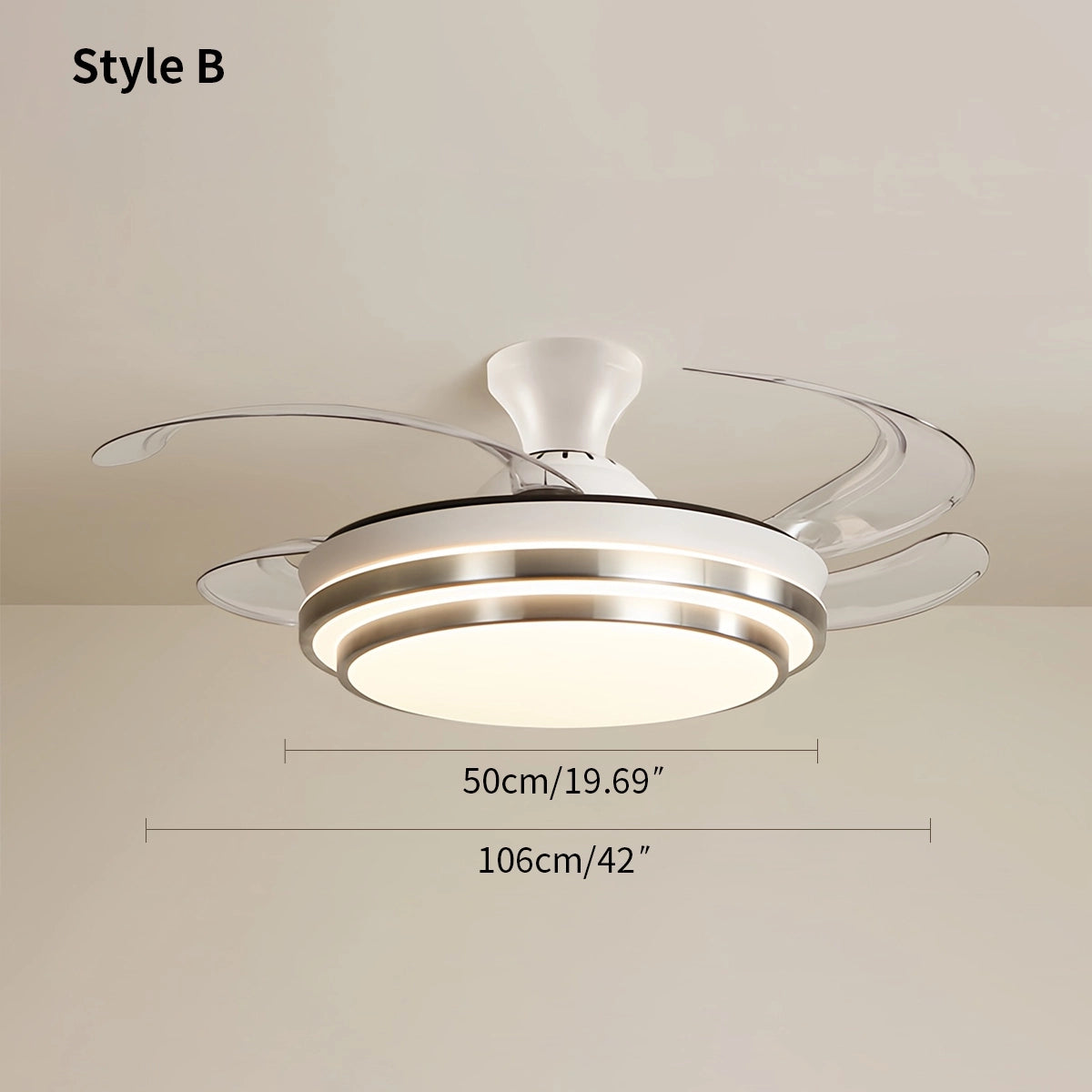 Antizer Modern White Ceiling Fan with Light