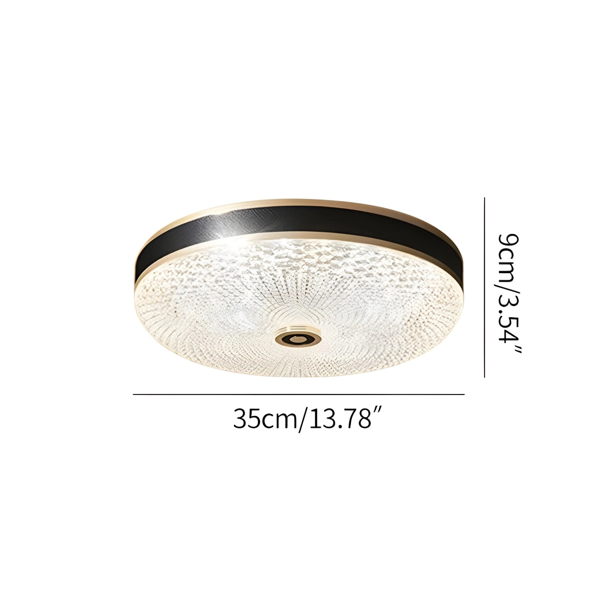 Antizer Ultrathin Circular Crystal Glass Ceiling Light