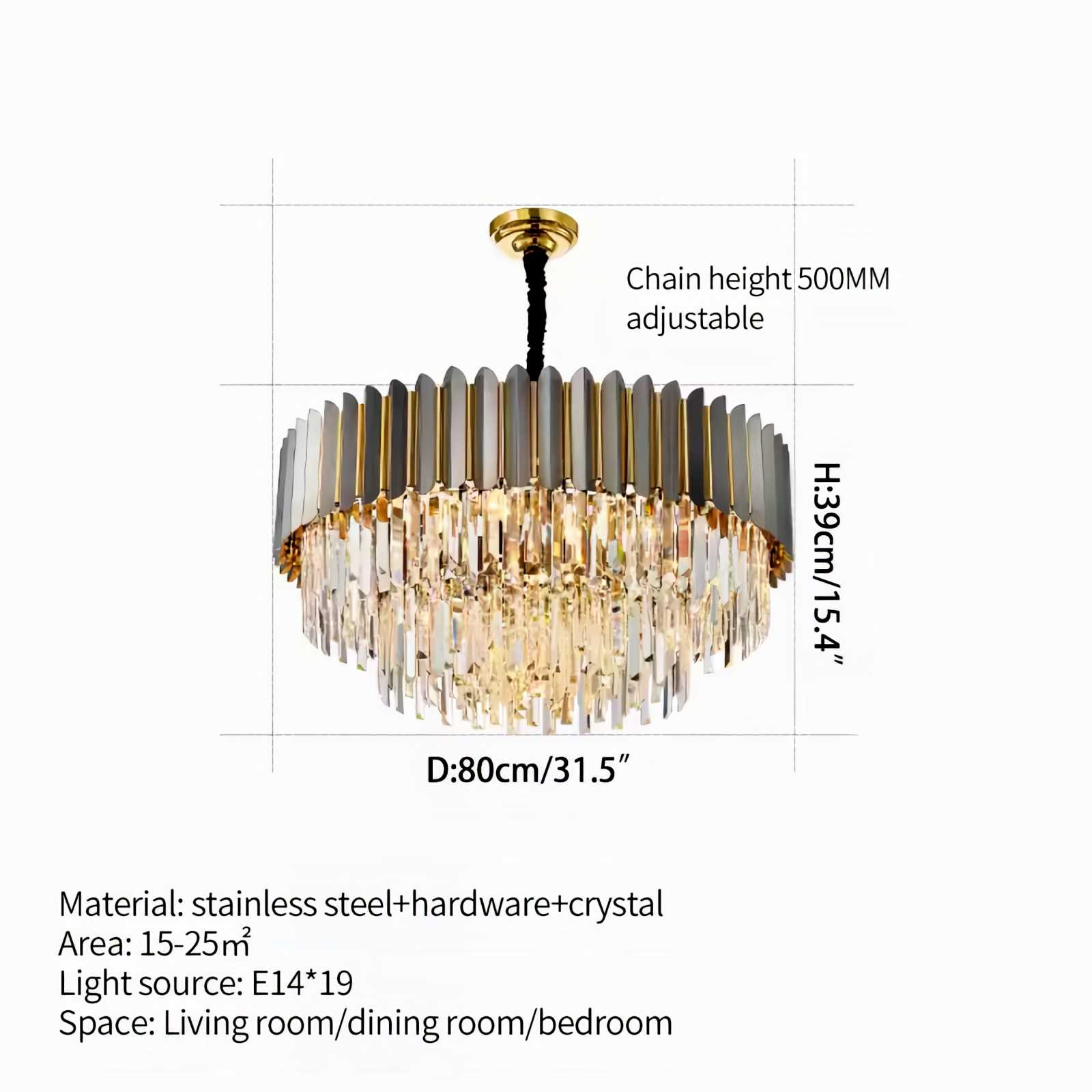 Black Gold Luxury Crystal Chandelier