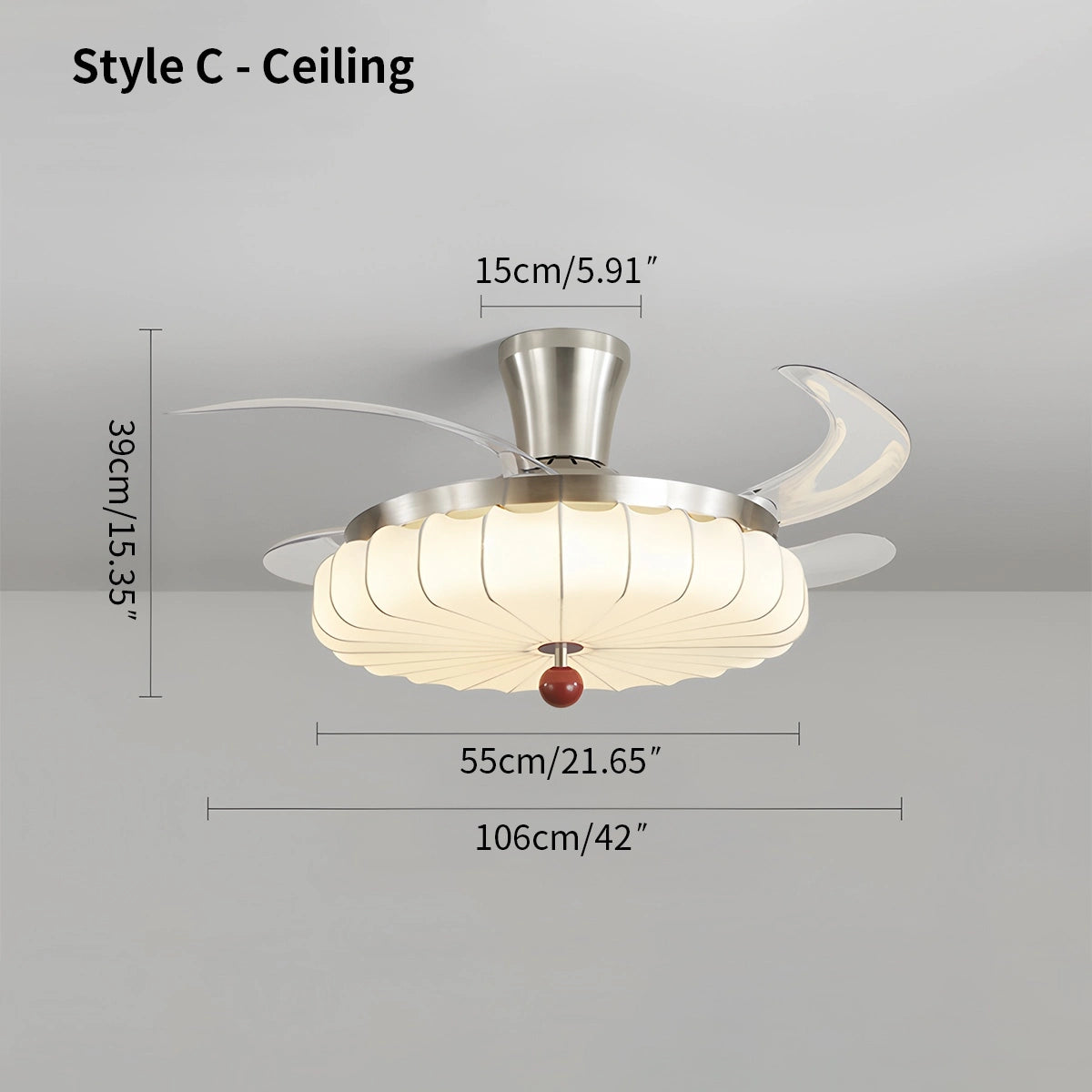 Antizer Retro Fabric Ceiling Fan Light for Dining Room