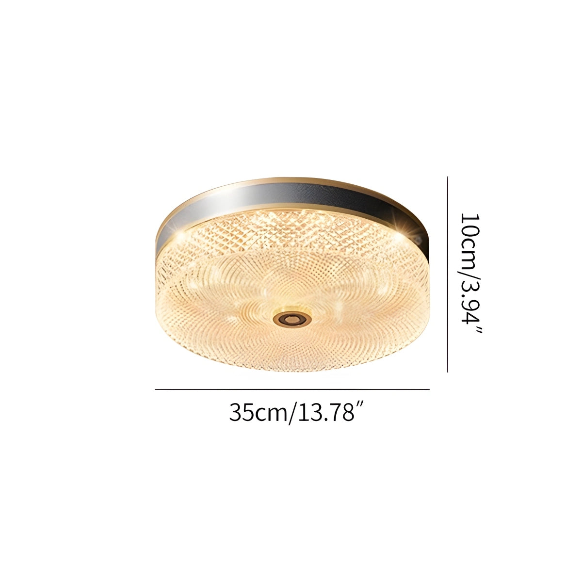 Antizer Ultrathin Circular Crystal Glass Ceiling Light