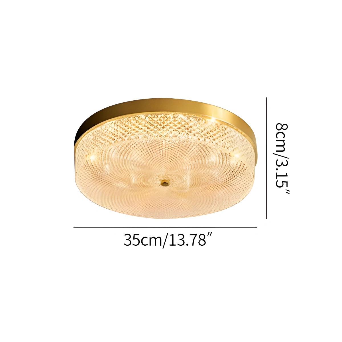 Antizer Ultrathin Circular Crystal Glass Ceiling Light