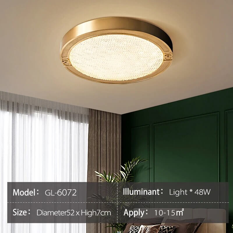 Crystal Glass Ceiling Light Ultrathin Circular