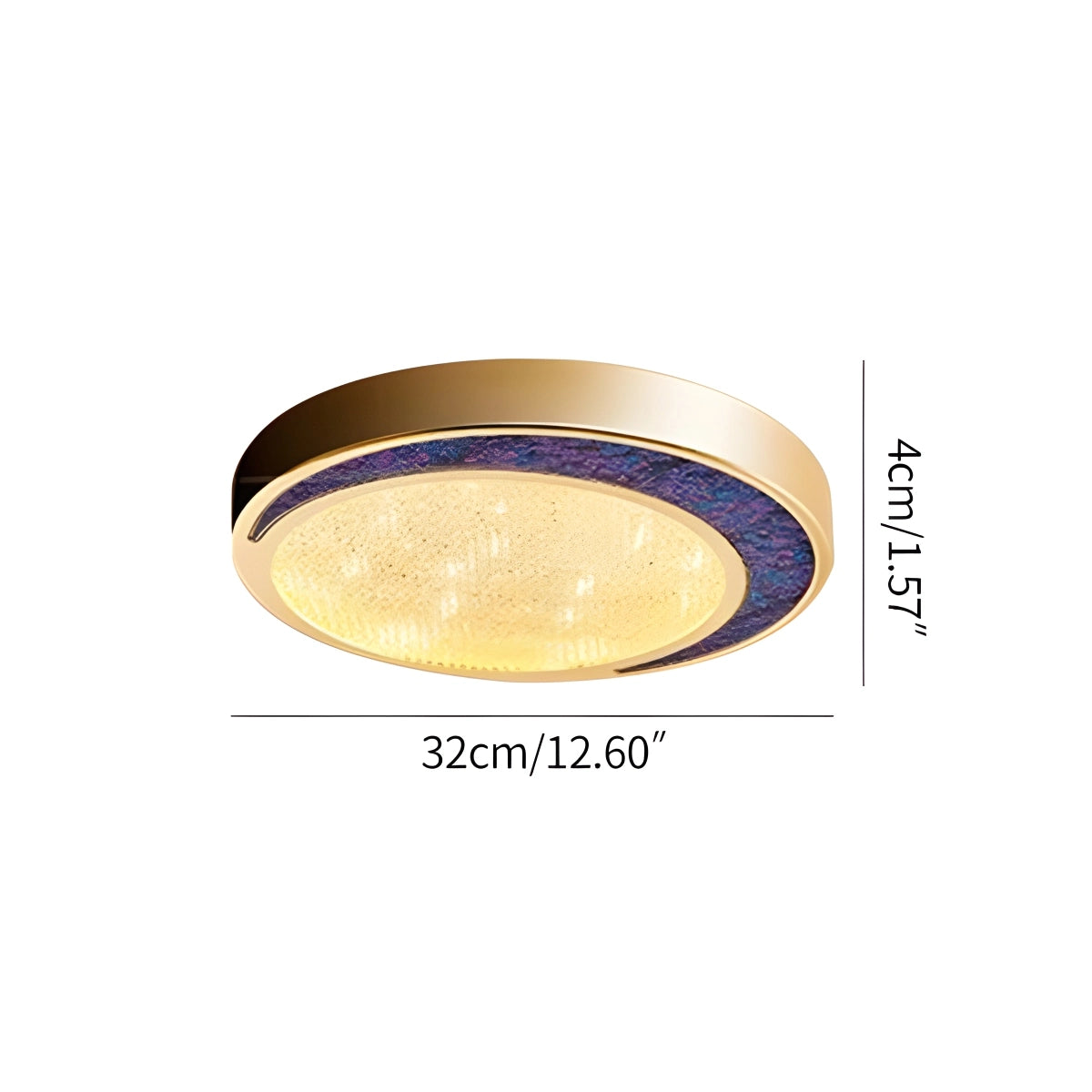 Antizer Ultrathin Circular Crystal Glass Ceiling Light