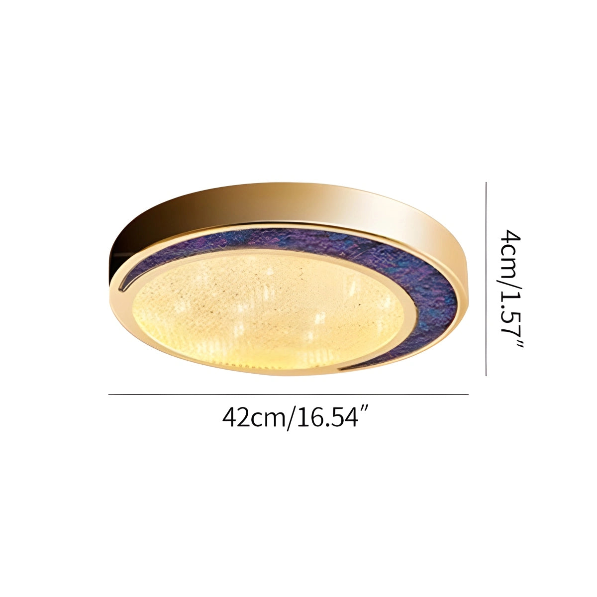 Antizer Ultrathin Circular Crystal Glass Ceiling Light