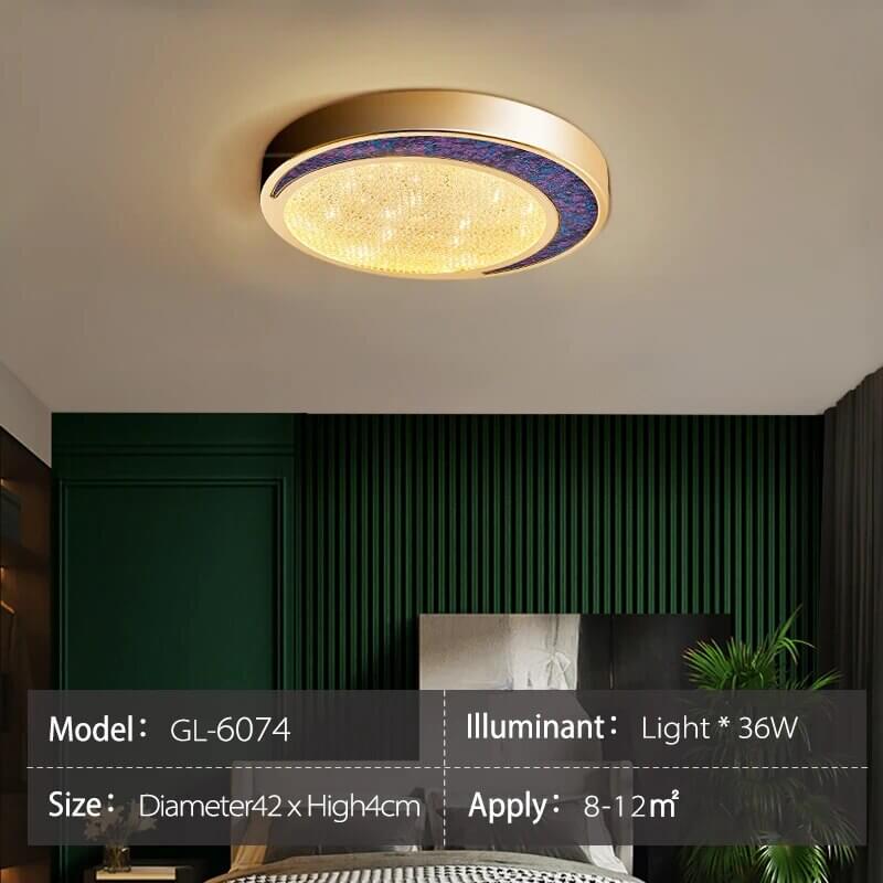 Crystal Glass Ceiling Light Ultrathin Circular