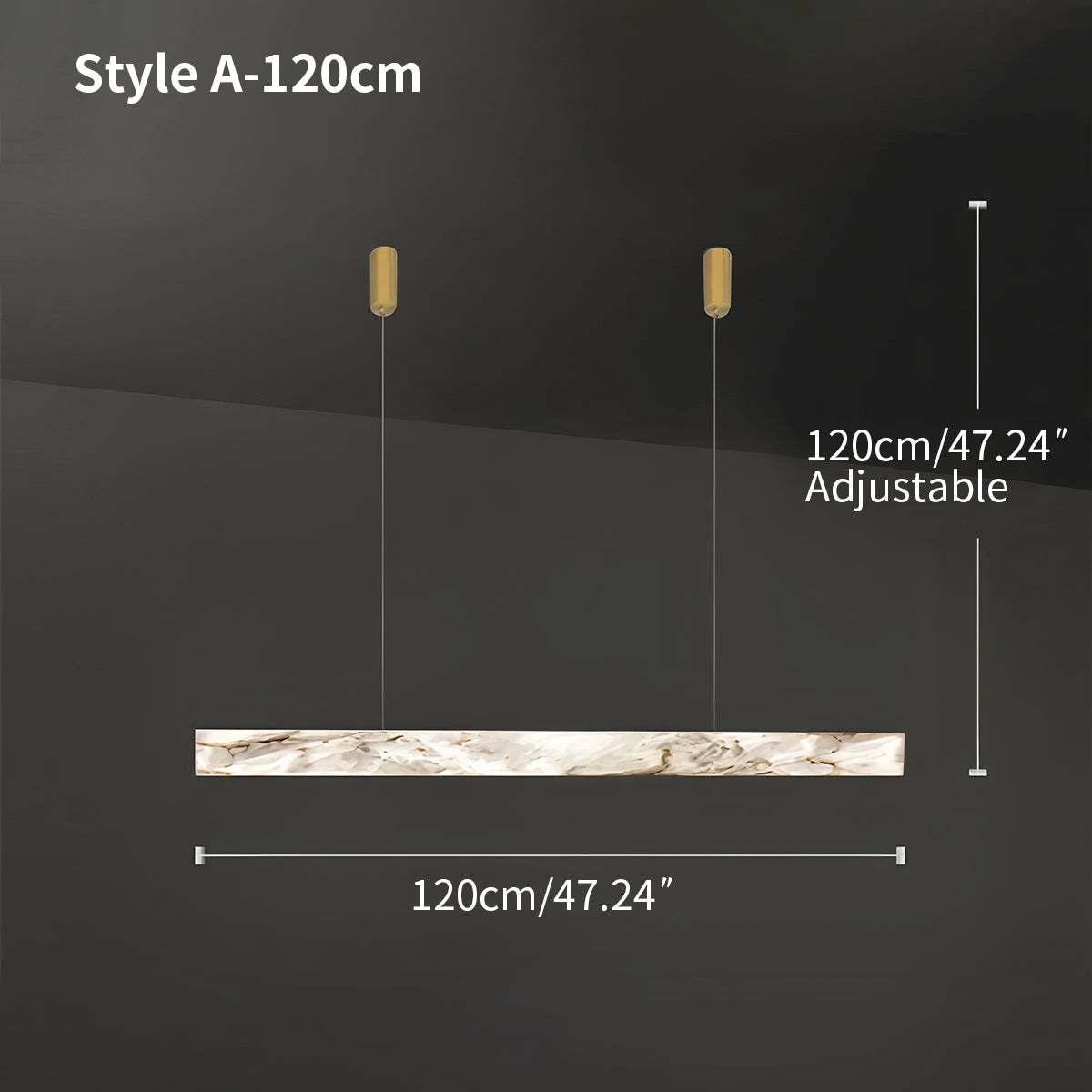 Antizer Minimalist Linear Spanish Alabaster Pendant Light