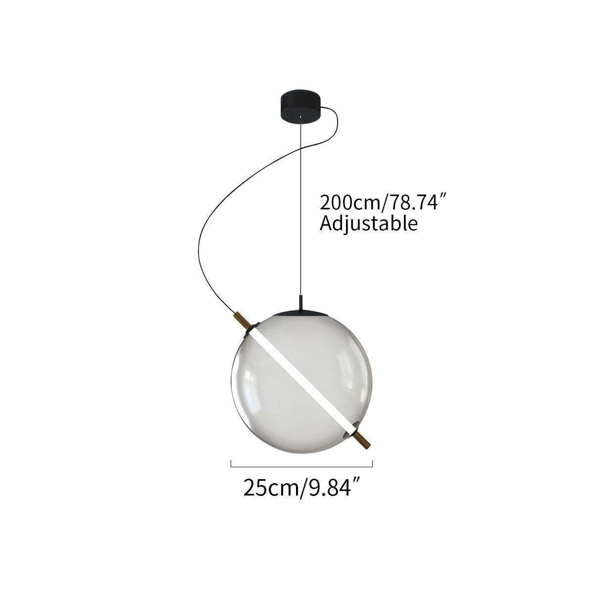 Antizer Nordic Round Glass Pendant & Table Light