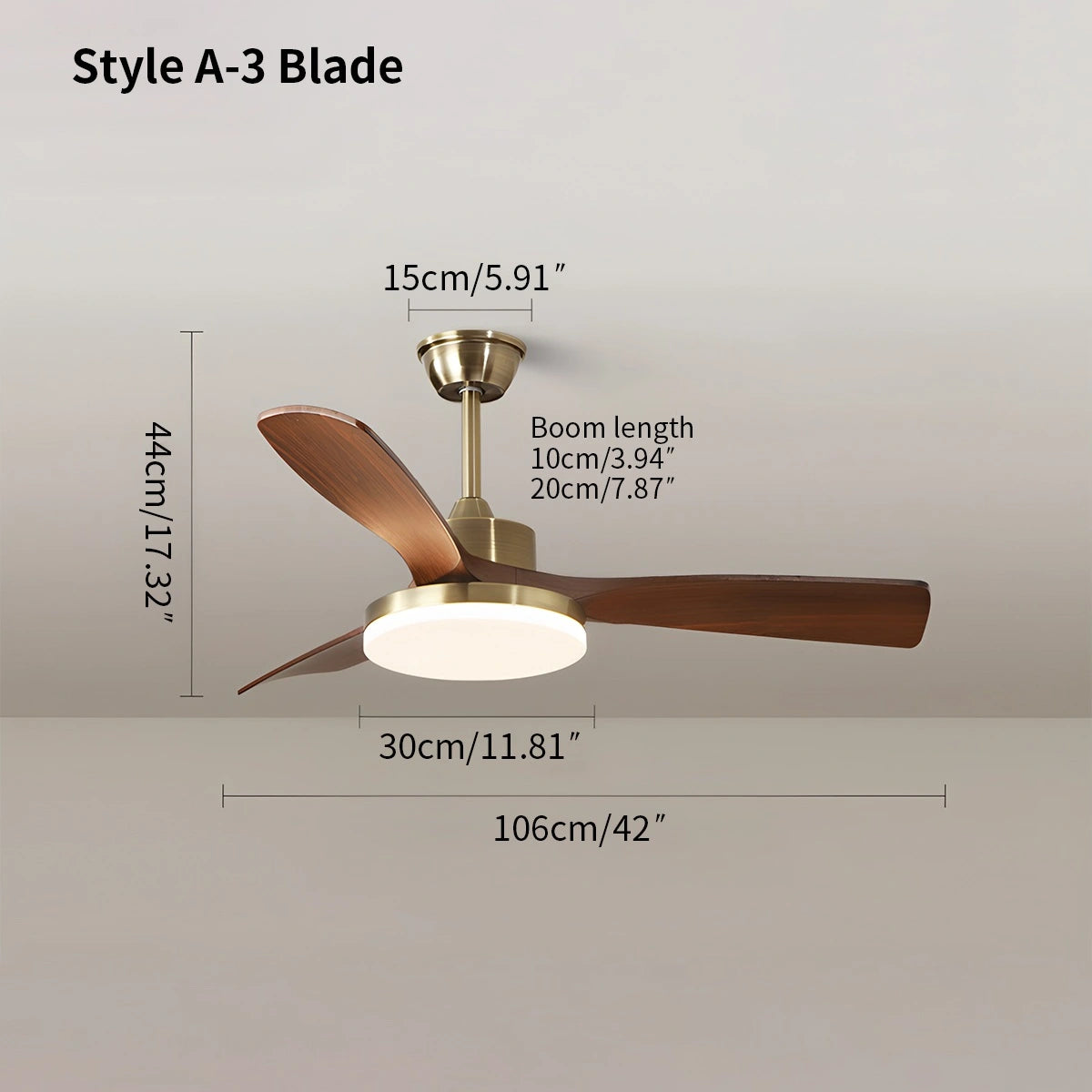 Antizer Modern 5-leaf Remote Control Ceiling Fan Light