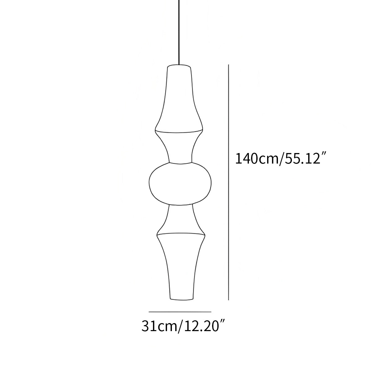 Antizer Washi Paper Corner Pendant Light for High Ceilings