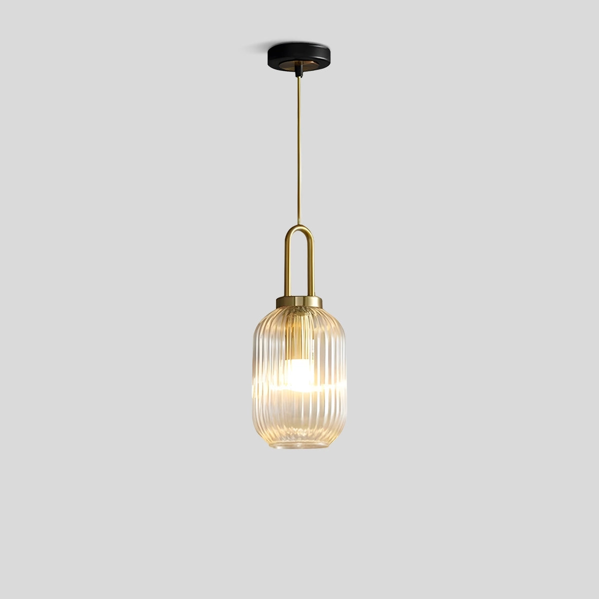 Antizer Modern Ribbed Clear Glass Pendant Light
