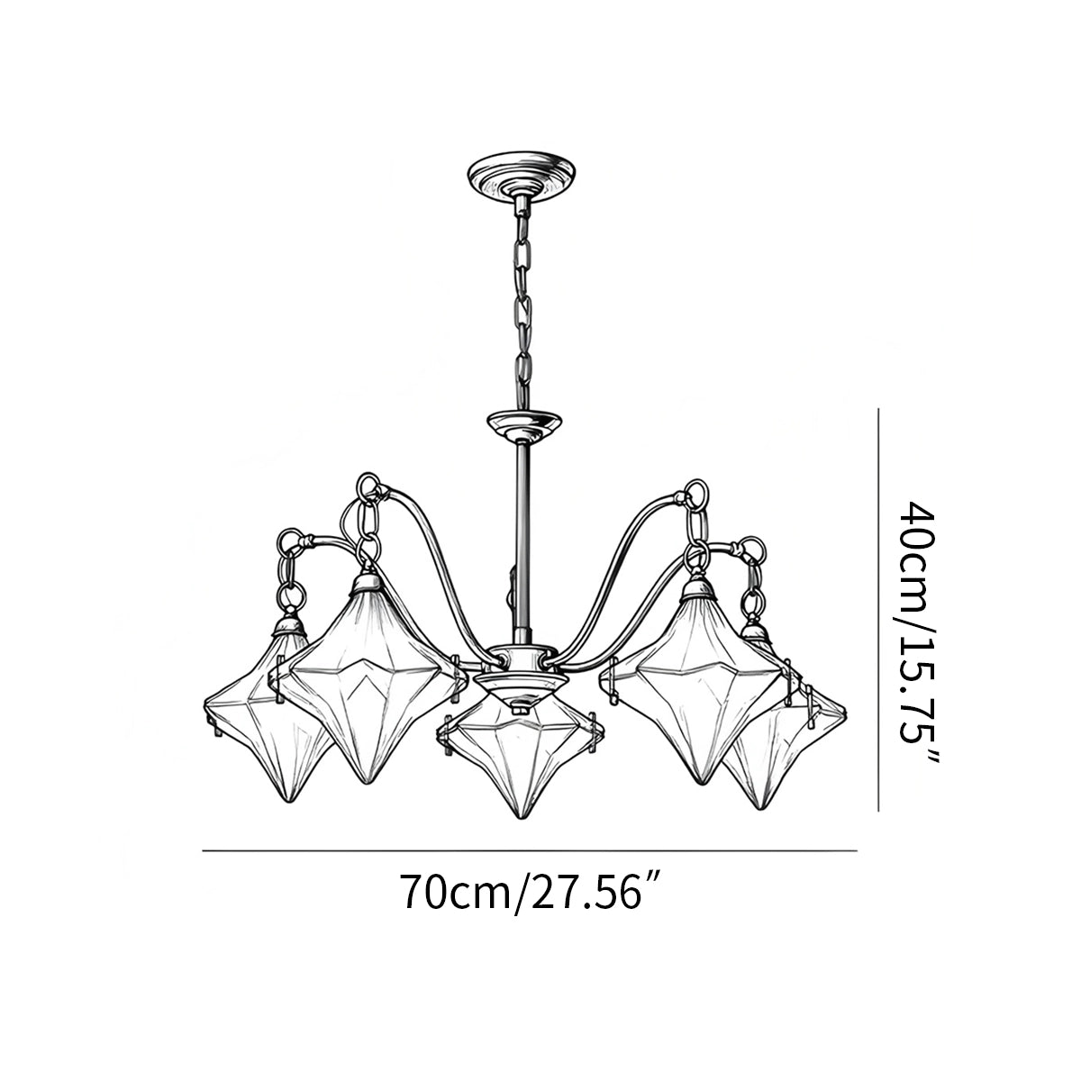 Antizer Sylume Star-Shaped Chandelier for Living Room