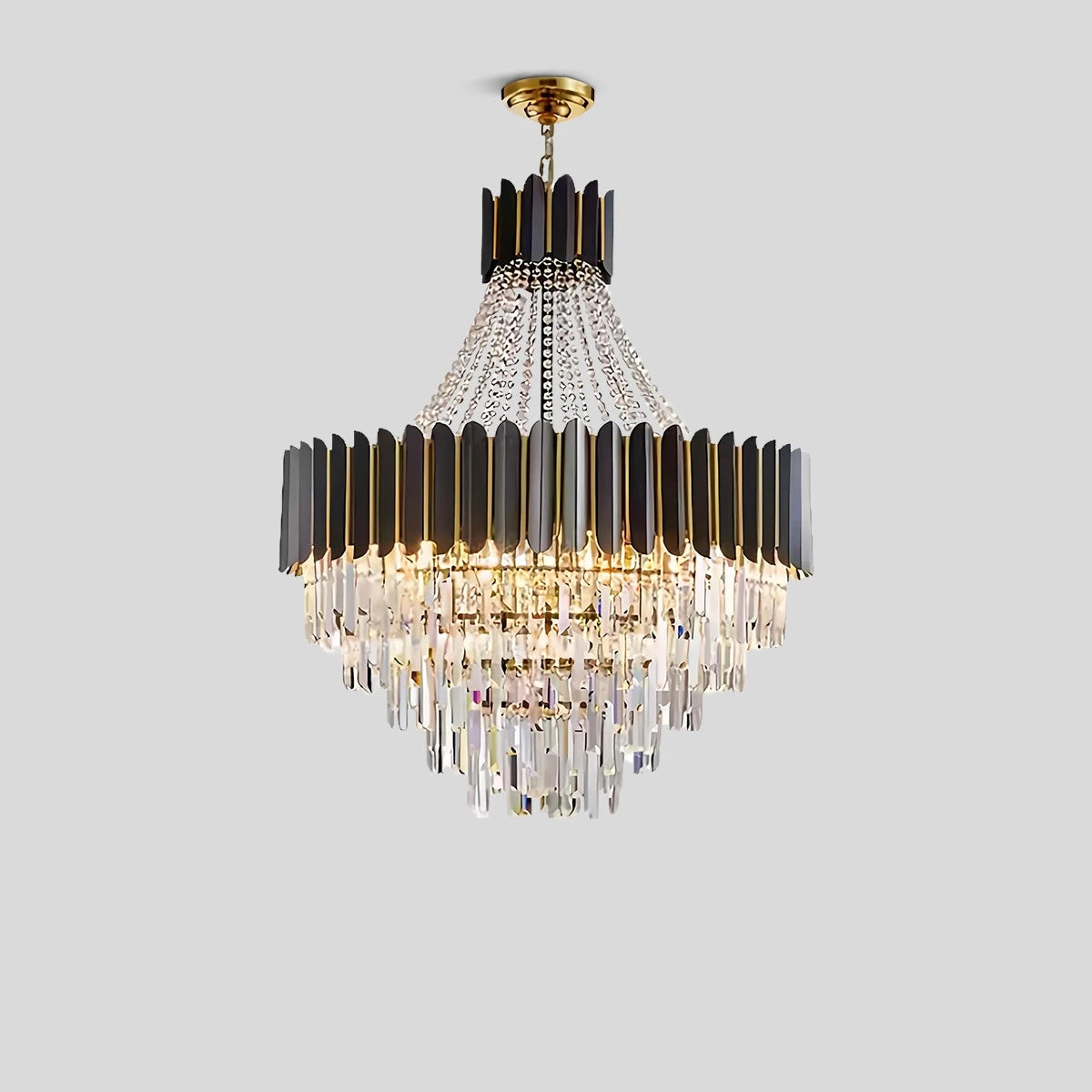 Antizer Modern Black Gold Luxury Crystal Chandelier