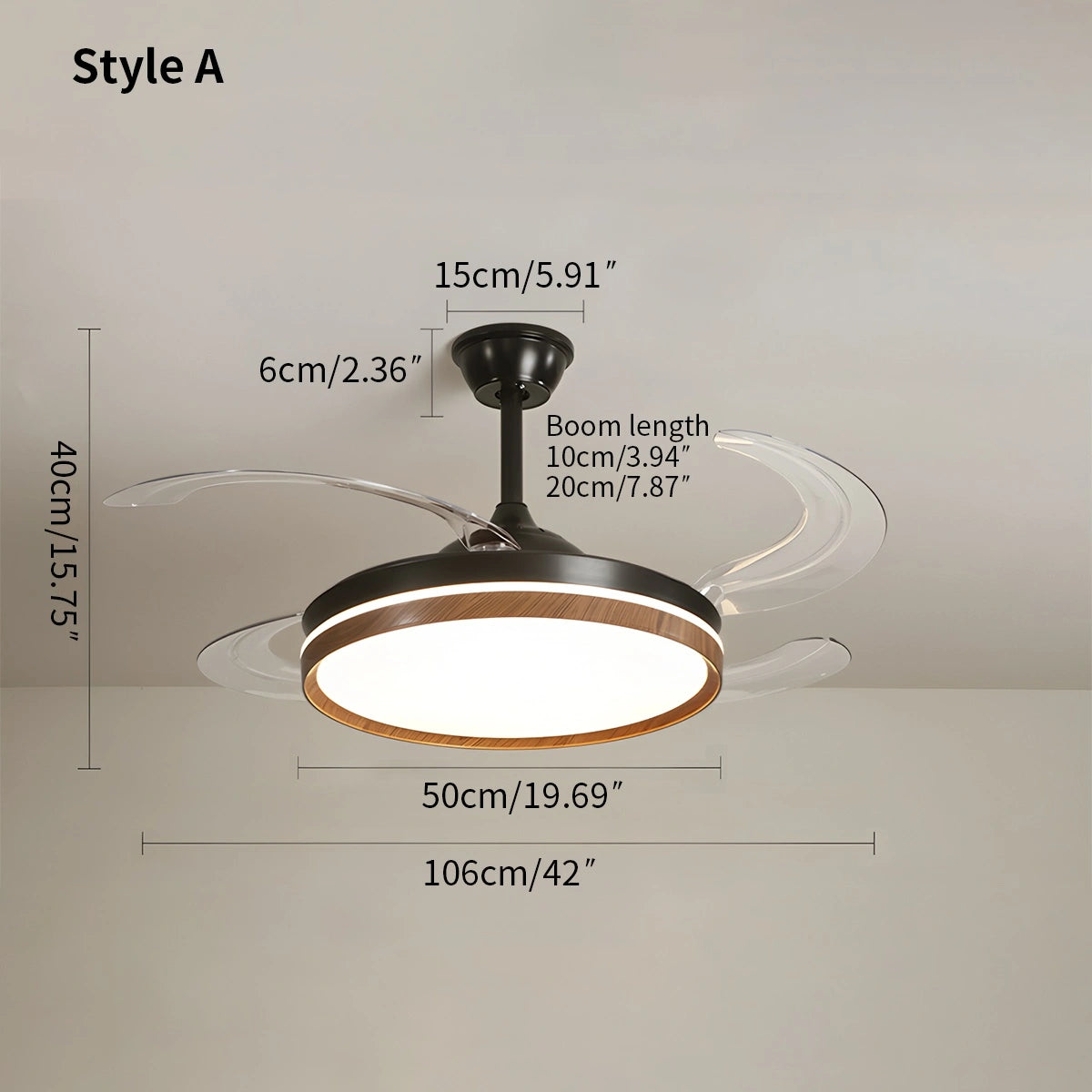Antizer Retractable Blade Ceiling Fan with Light