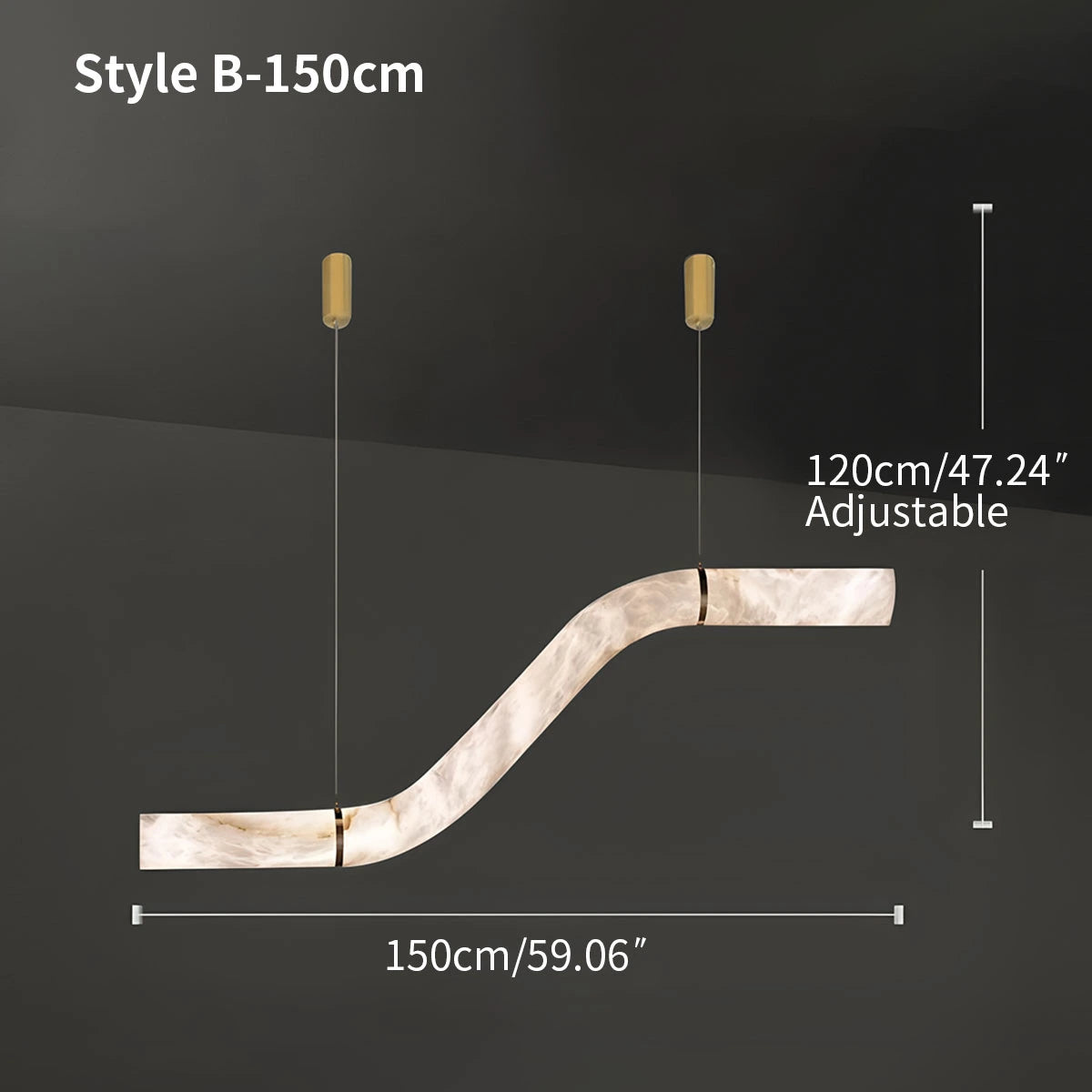 Antizer Minimalist Linear Spanish Alabaster Pendant Light