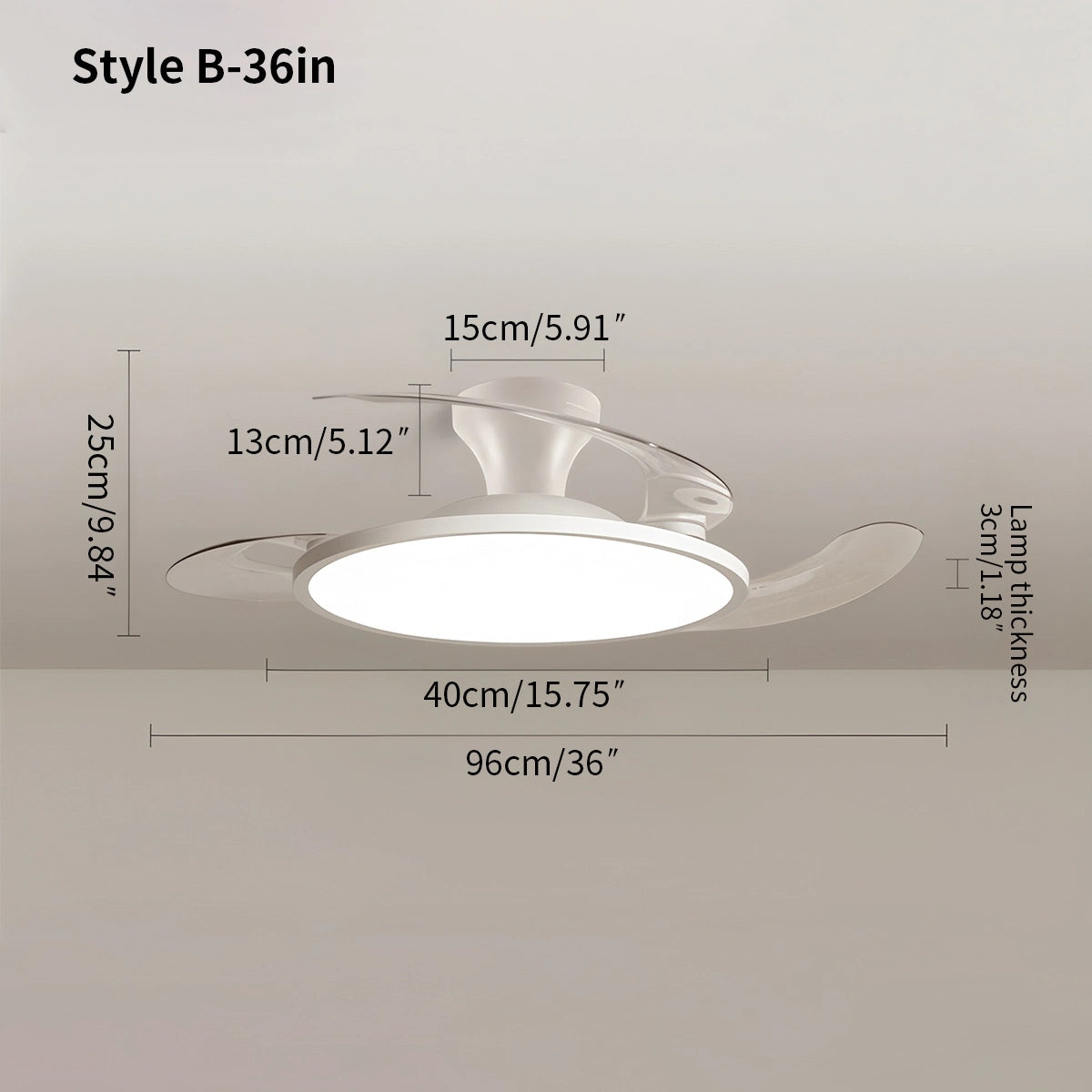 Antizer Silent Remote Control White Ceiling Fan Light