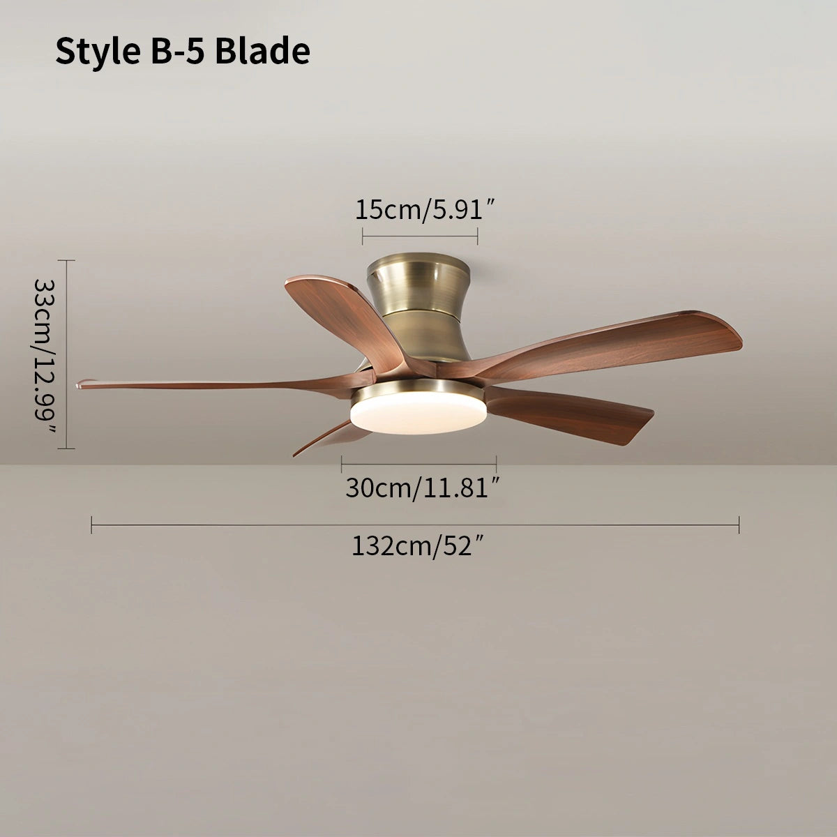 Antizer Modern 5-leaf Remote Control Ceiling Fan Light
