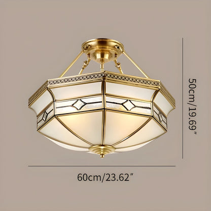 Antizer European Retro Glass Ceiling Light