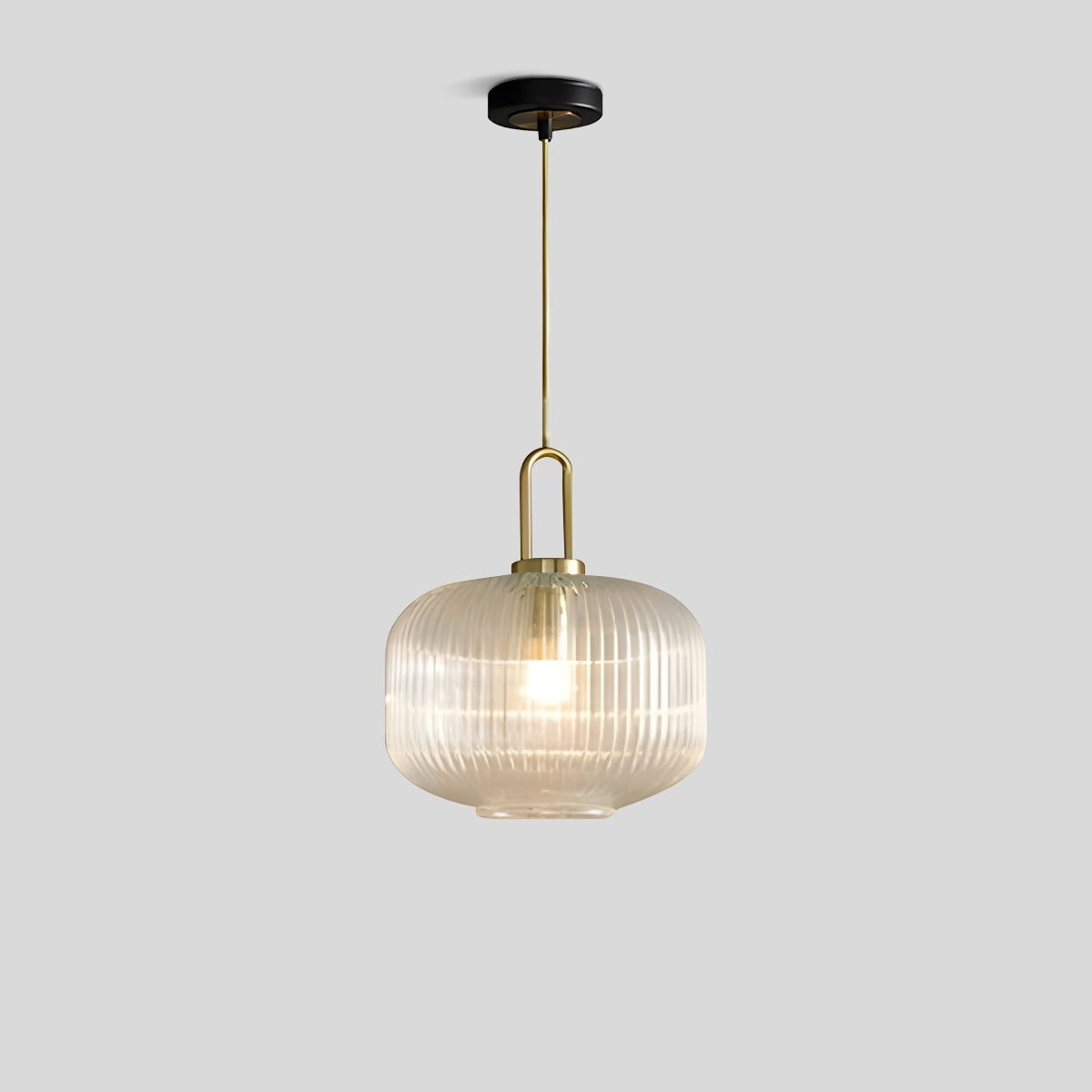 Antizer Modern Ribbed Clear Glass Pendant Light