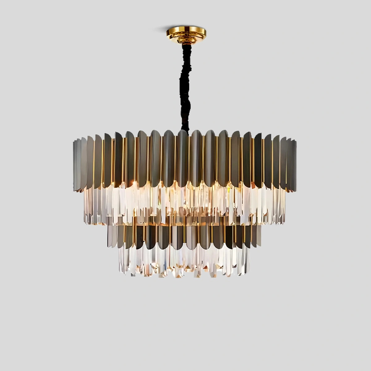 Antizer Modern Black Gold Luxury Crystal Chandelier