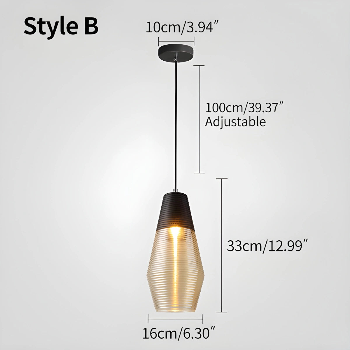Antizer Industrial Style Glass Pendant Light for Kitchen