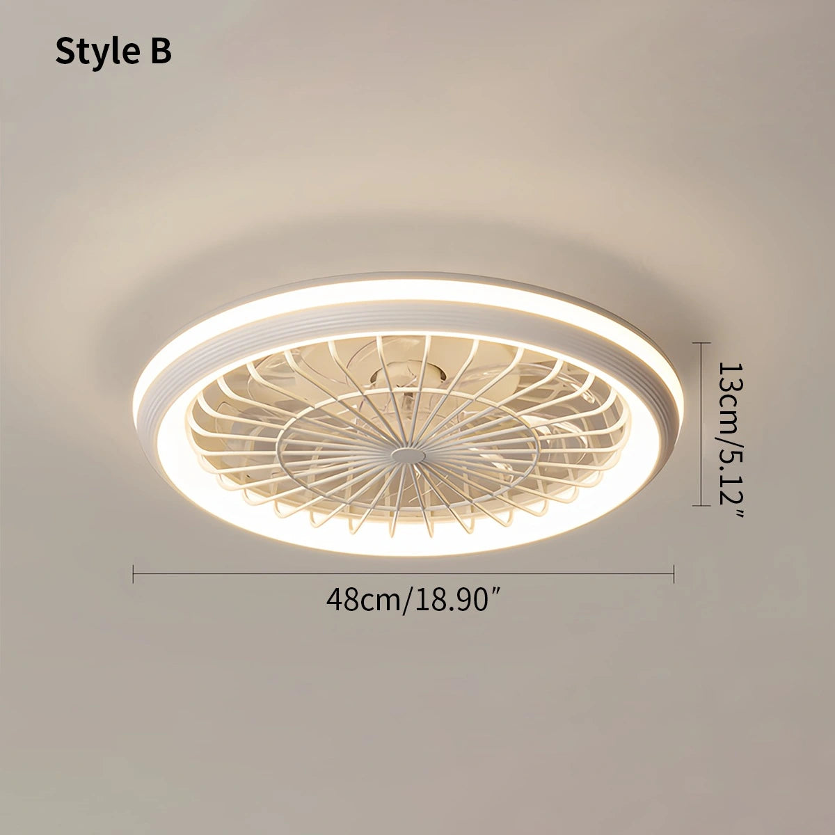 Antizer Modern Round LED Ceiling Fan Light for Bedroom