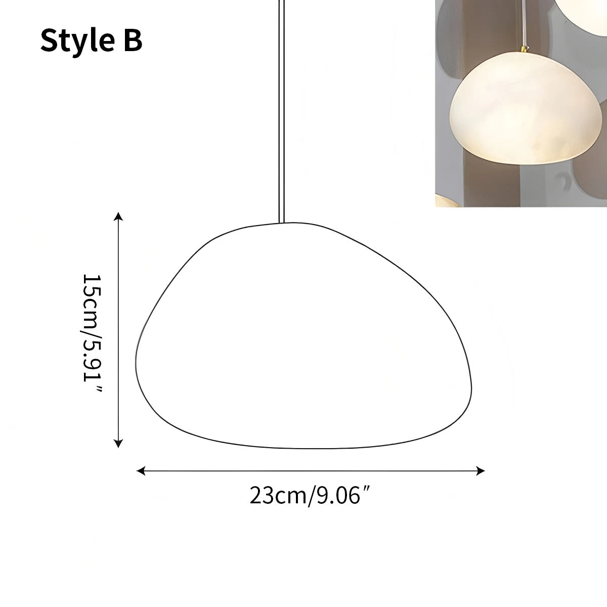Antizer Modern Pebble Shaped Spanish Alabaster Pendant Light