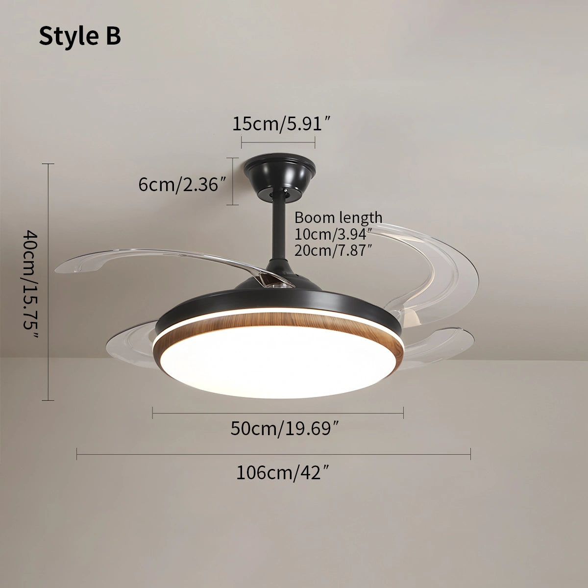 Antizer Retractable Blade Ceiling Fan with Light