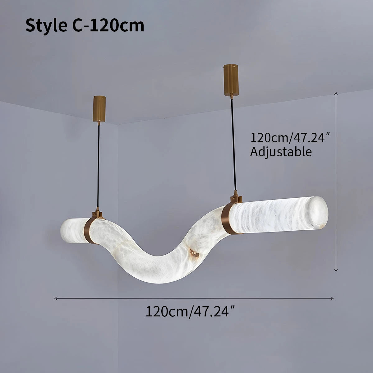 Antizer Minimalist Linear Spanish Alabaster Pendant Light