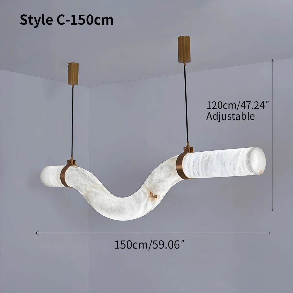 Antizer Minimalist Linear Spanish Alabaster Pendant Light