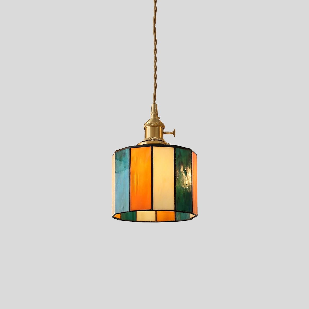 Antizer Vintage Brass Glass Pendant Light