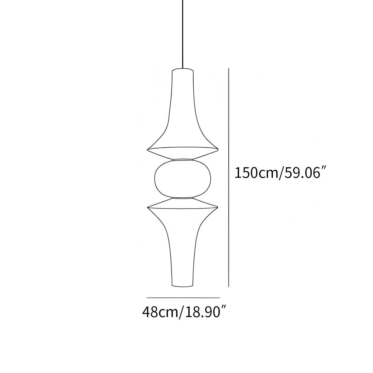 Antizer Washi Paper Corner Pendant Light for High Ceilings