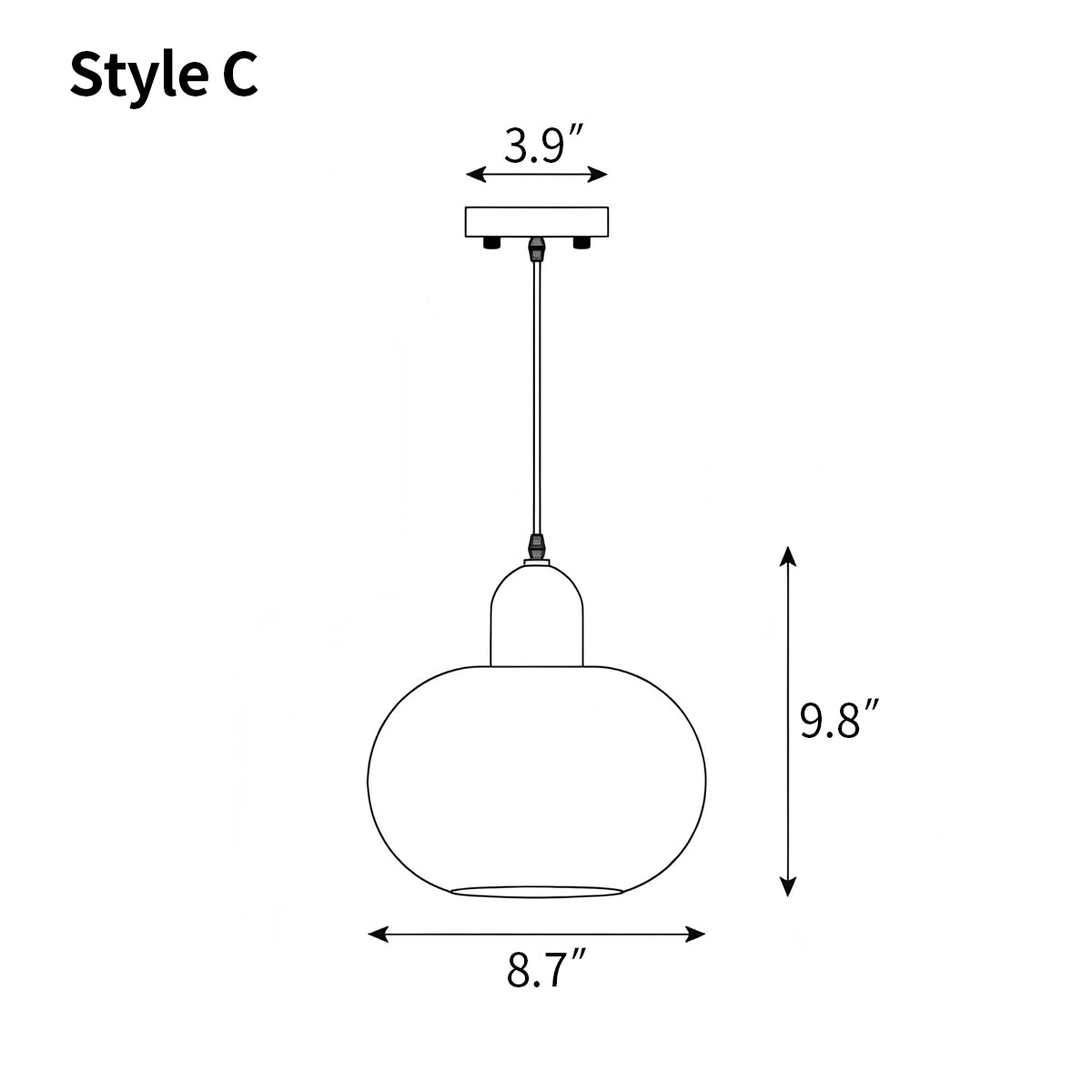 Antizer Mellow Glass Pendant Lamp for Dining Area