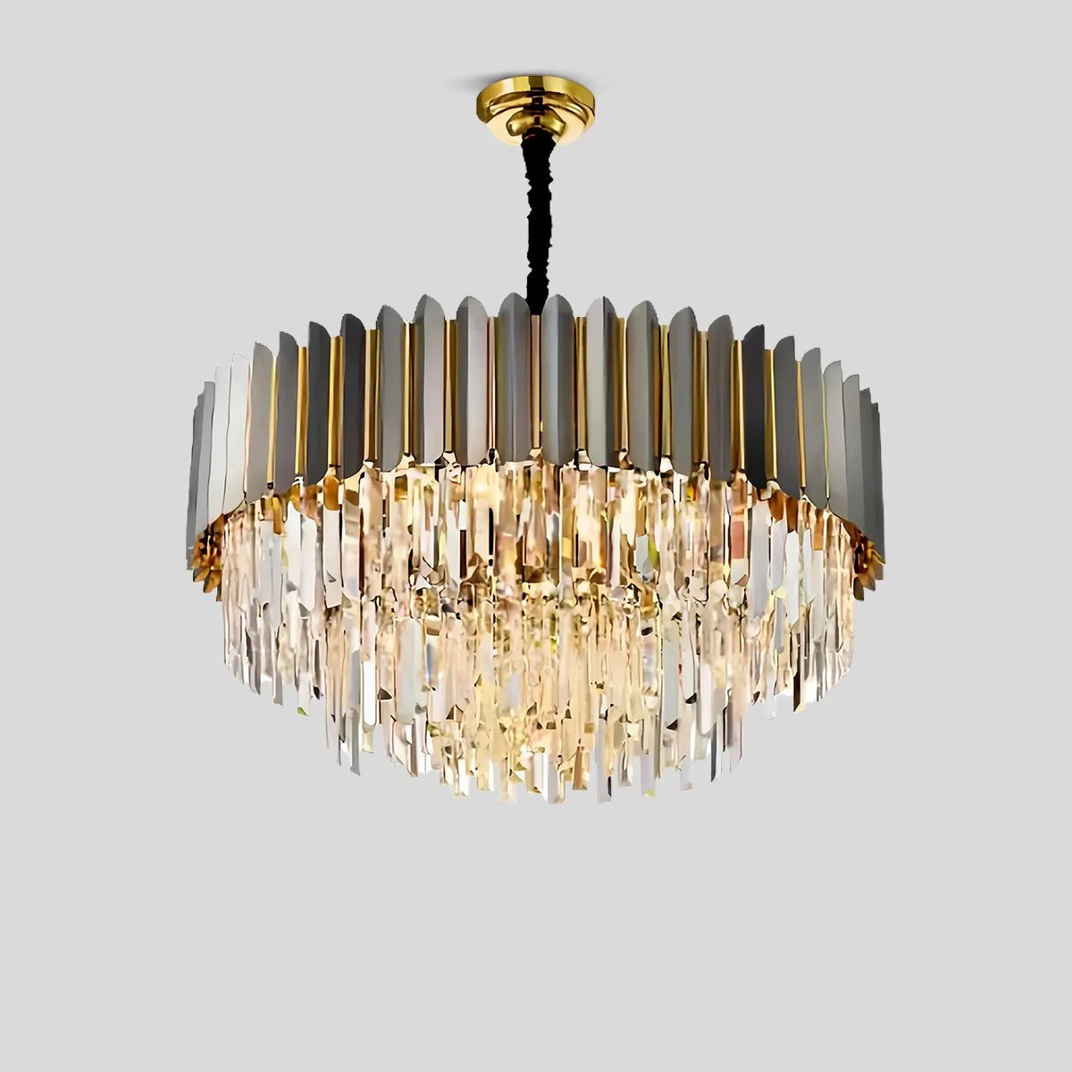 Antizer Modern Black Gold Luxury Crystal Chandelier