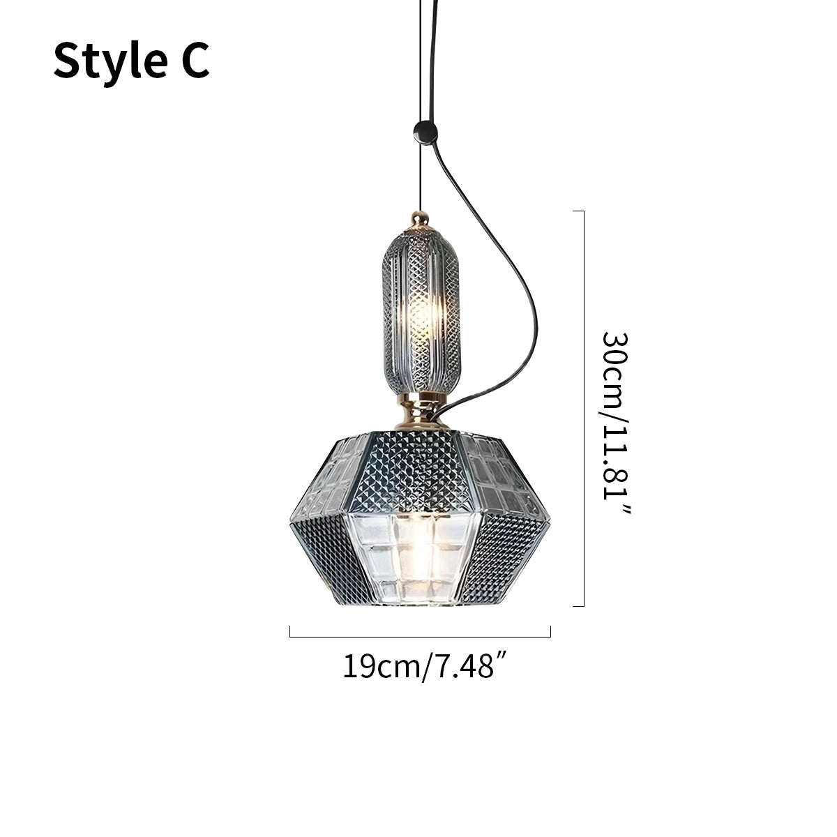 Antizer Nordic Retro Glass Pendant Light for Dining Room