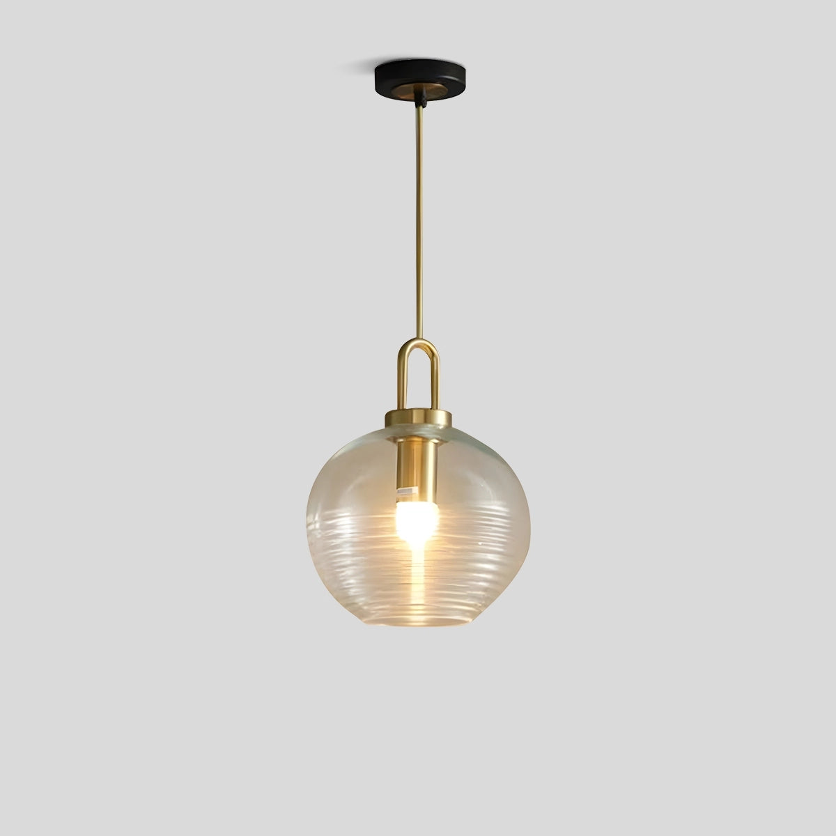 Antizer Modern Ribbed Clear Glass Pendant Light