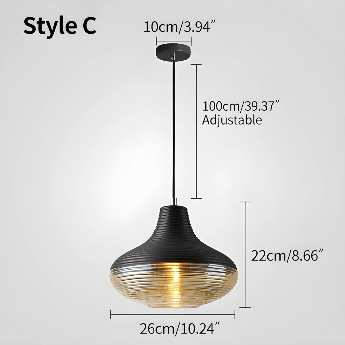 Antizer Industrial Style Glass Pendant Light for Kitchen