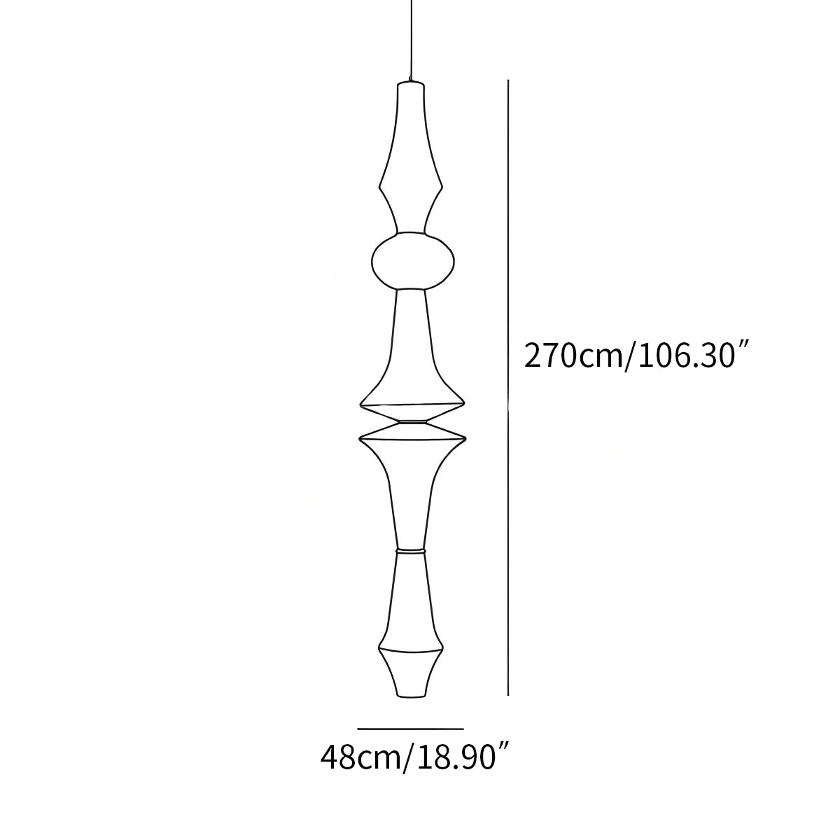 Antizer Washi Paper Corner Pendant Light for High Ceilings