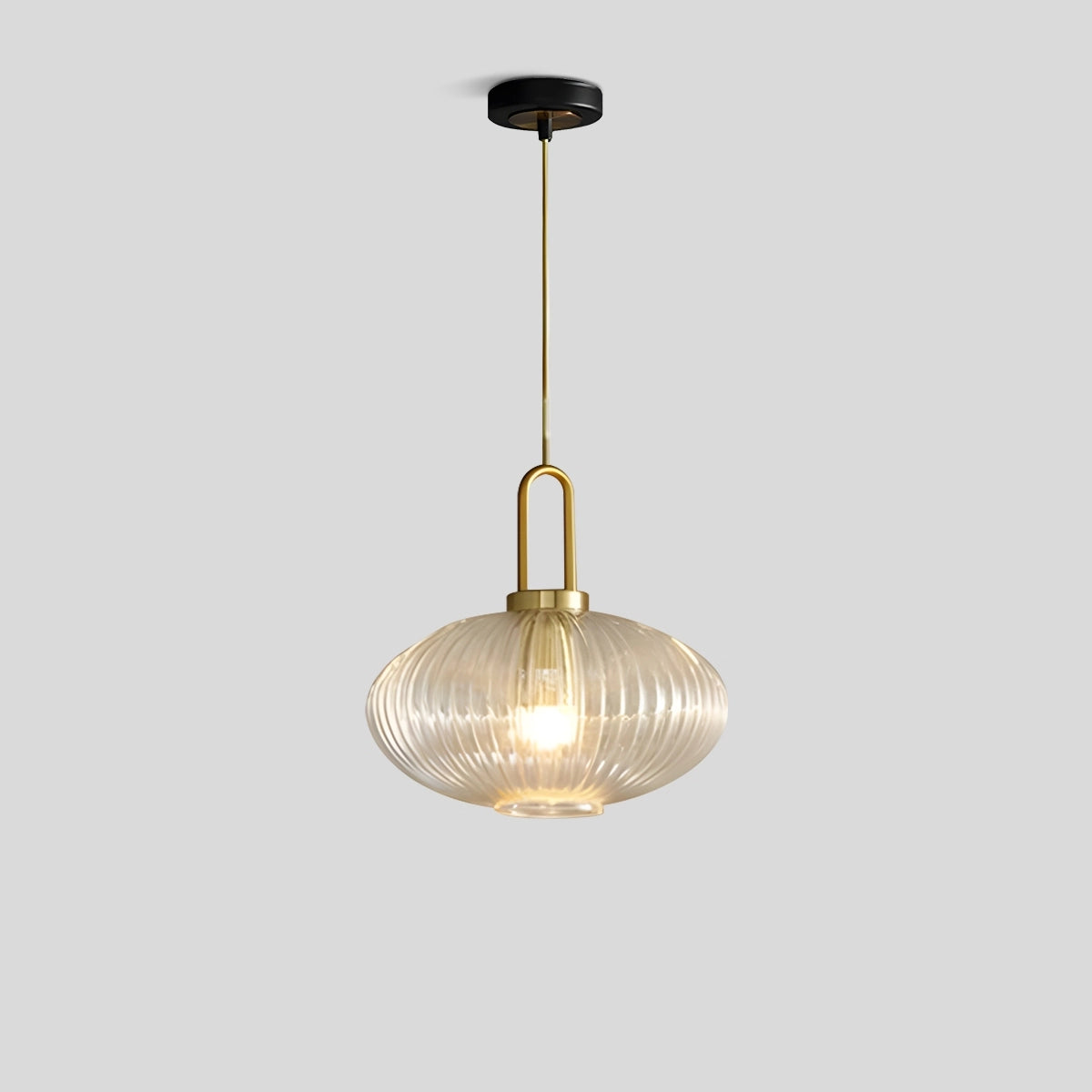 Antizer Modern Ribbed Clear Glass Pendant Light