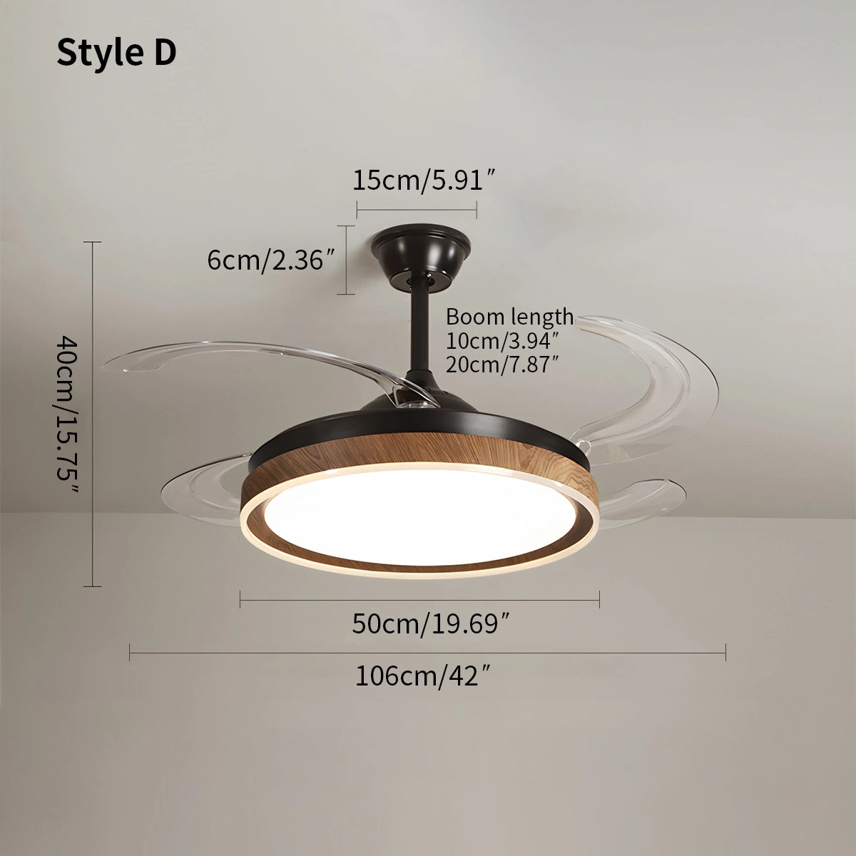 Antizer Retractable Blade Ceiling Fan with Light