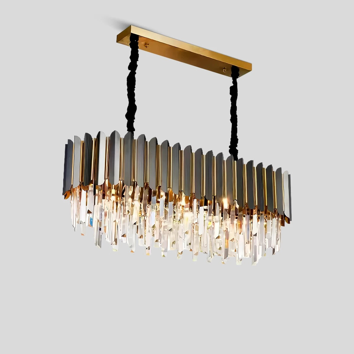 Antizer Modern Black Gold Luxury Crystal Chandelier