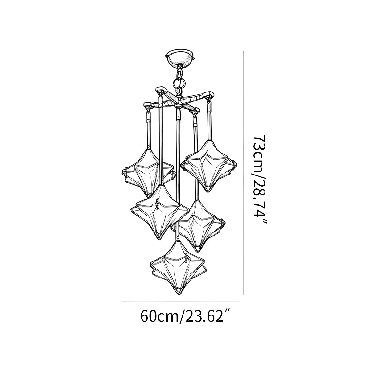 Antizer Sylume Star-Shaped Chandelier for Living Room