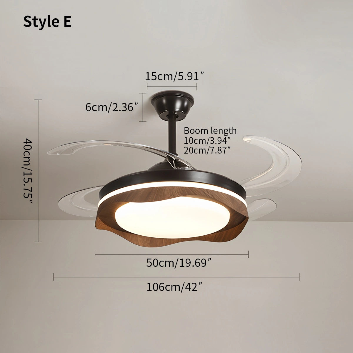 Antizer Retractable Blade Ceiling Fan with Light