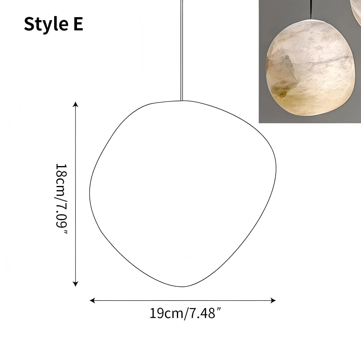 Antizer Modern Pebble Shaped Spanish Alabaster Pendant Light