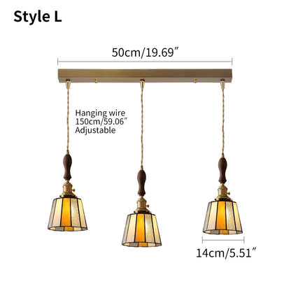 Antizer Vintage Brass Glass Pendant Light