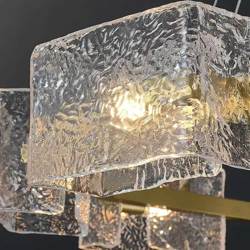 Antizer Textured Glass Round Chandelier