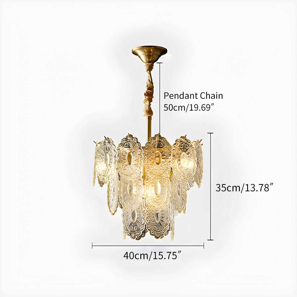 Antizer Tiered Textured Glass Chandelier