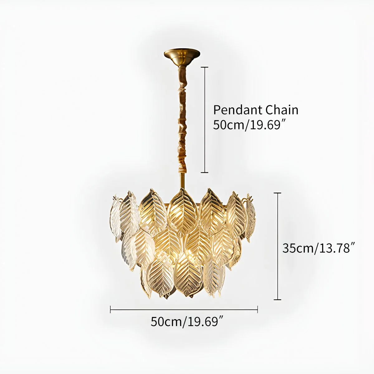 Antizer Tiered Glass Leaf Chandelier