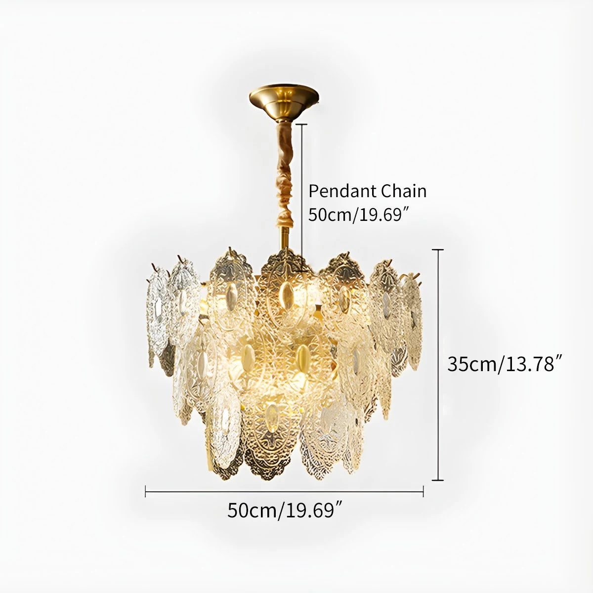 Antizer Tiered Textured Glass Chandelier