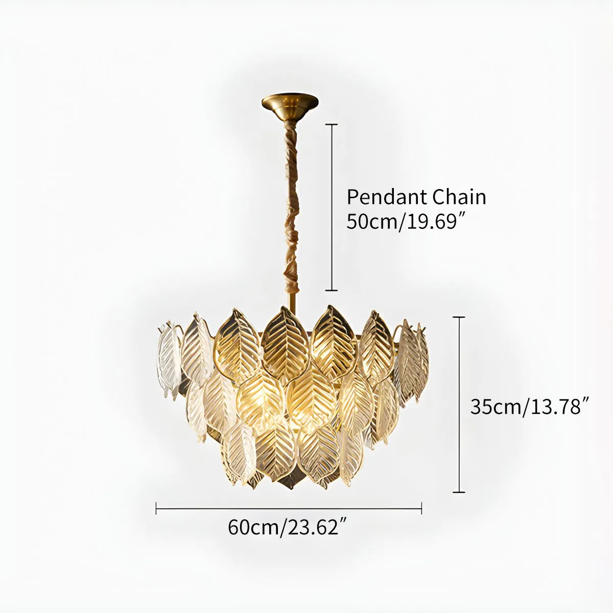 Antizer Tiered Glass Leaf Chandelier